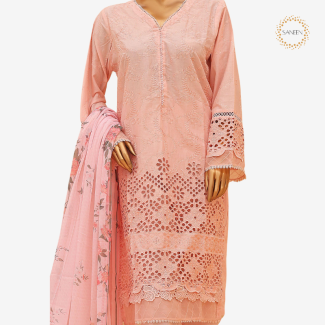 Blush Bloom Bin Saeed ChikanKari